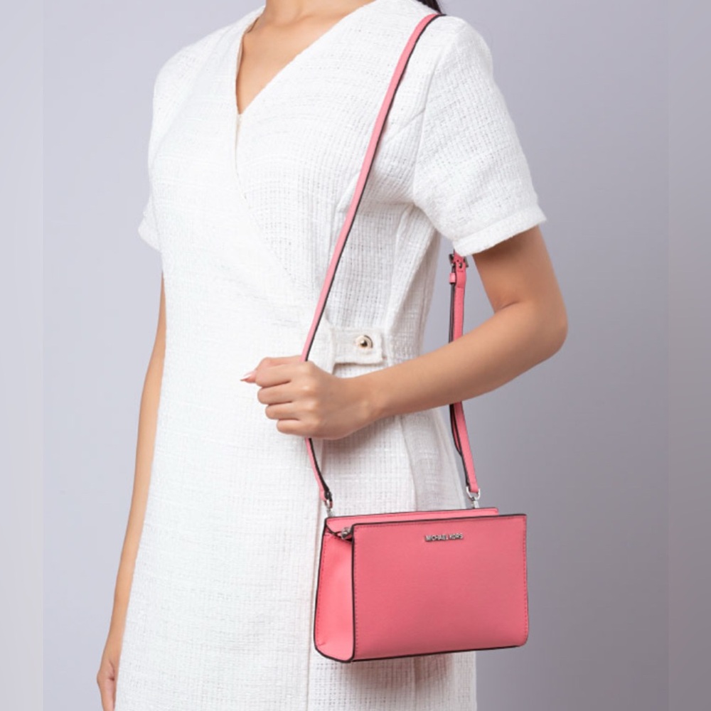 Michael Kors Shelia Tea Rose Pink small Crossbody Bag nwt - Picture 2 of 9